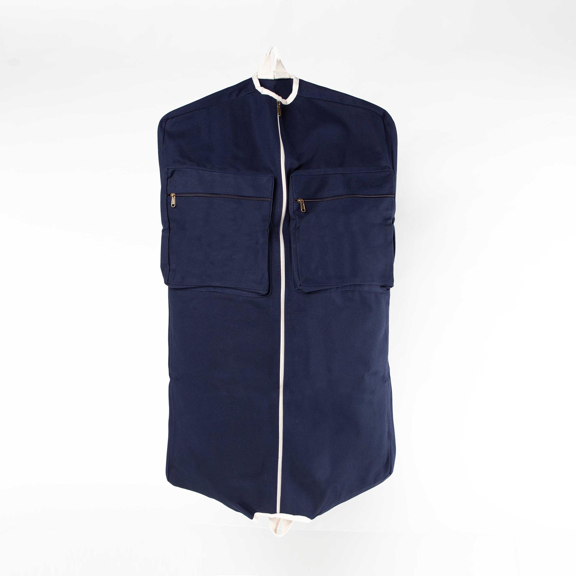 Back view of Navy blue and white Heavy Duty Garment Bag