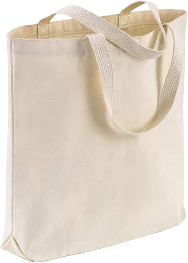 Beige tote bag with handles