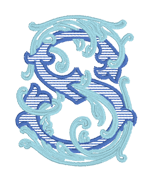 Embroidered symbol of letter S