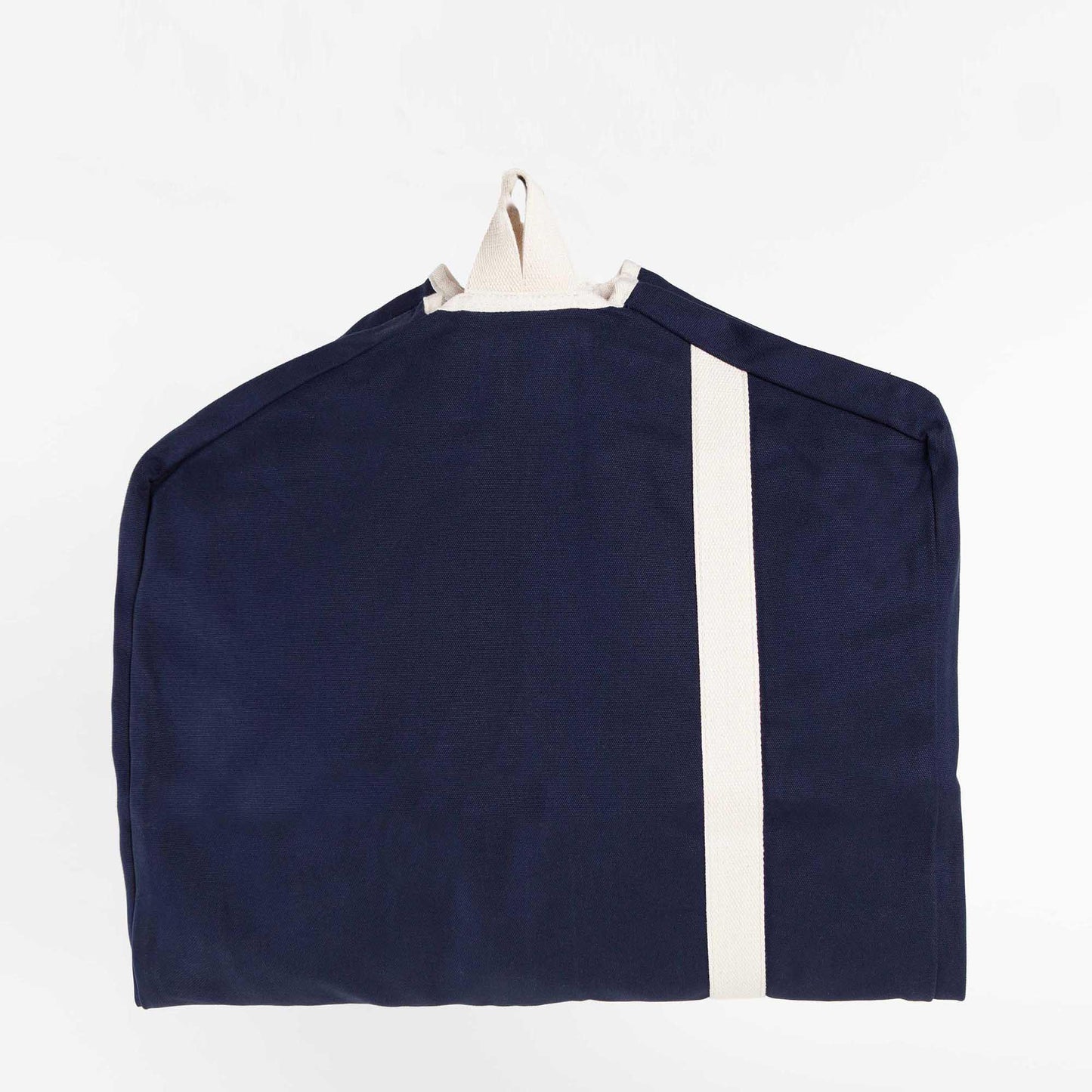 Folded view of Navy blue and white Heavy Duty Garment Bag