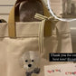 Custom Embroidered Pet Portrait Crossbody Mini Tote -  Canvas Utility Bag with Leather Handles & Adjustable Strap