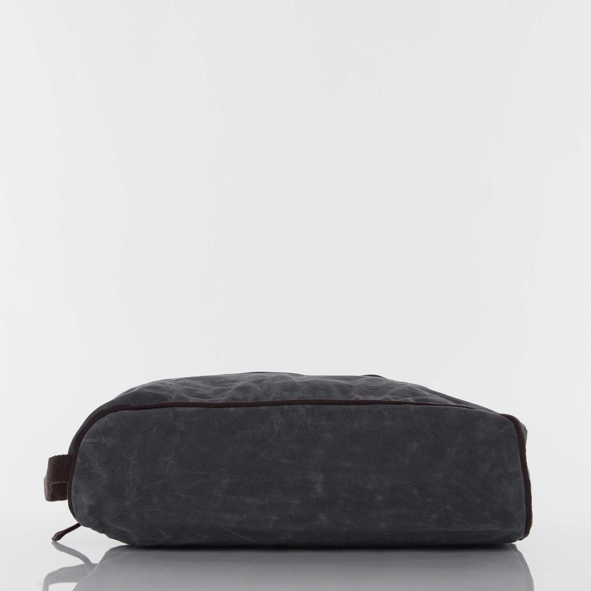 Side view of Waxed Canvas Black Golf Shoe Bag