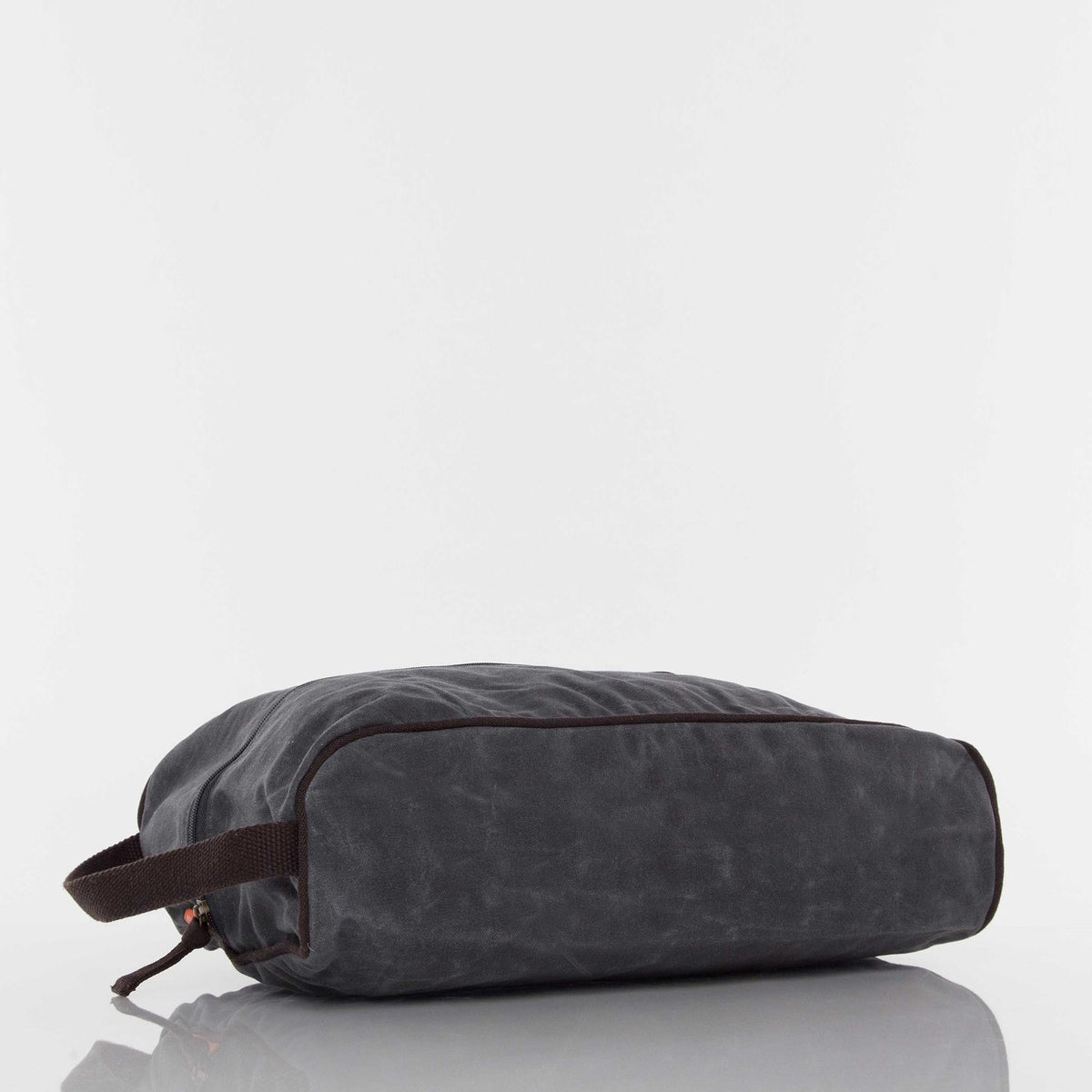 Side view of Waxed Black Canvas Golf Shoe Bag