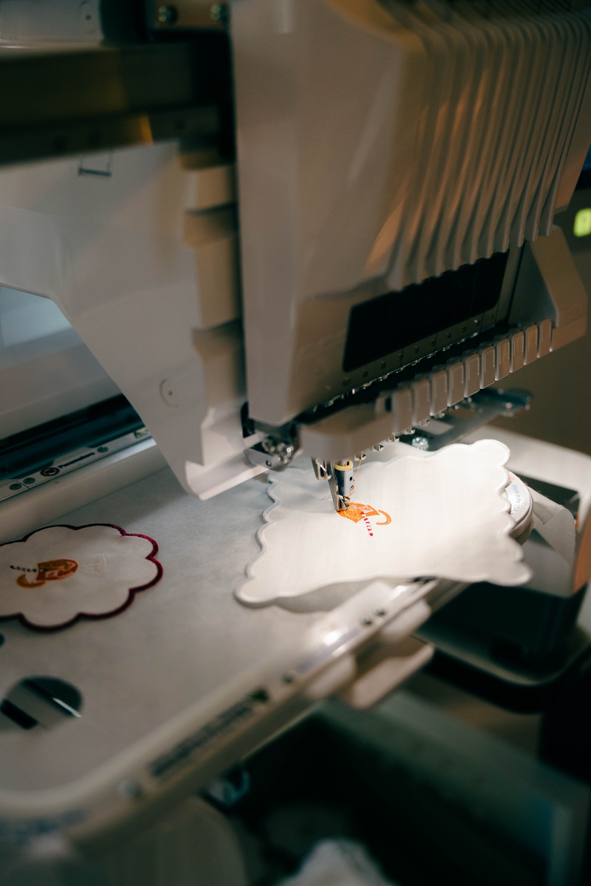 C2 Studio's embroidery machine in action 